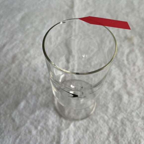 Frontier Airlines Stemmed Footed Wine Water Clear Glass  4.5" Vintage 60's FLAW - Picture 11 of 12